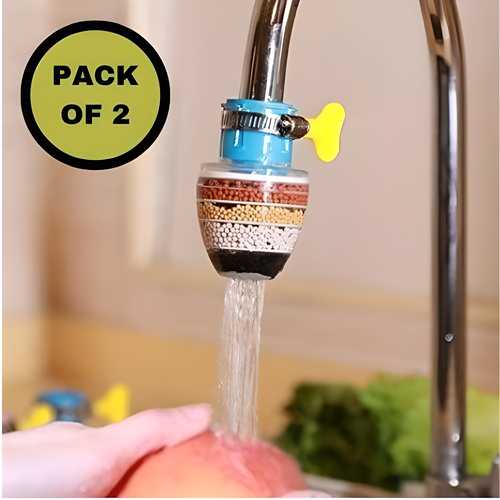 "PureFlow™ Faucet Filter: Advanced 6-Layer Water Purification for Healthier Living"(Pack of 2)
