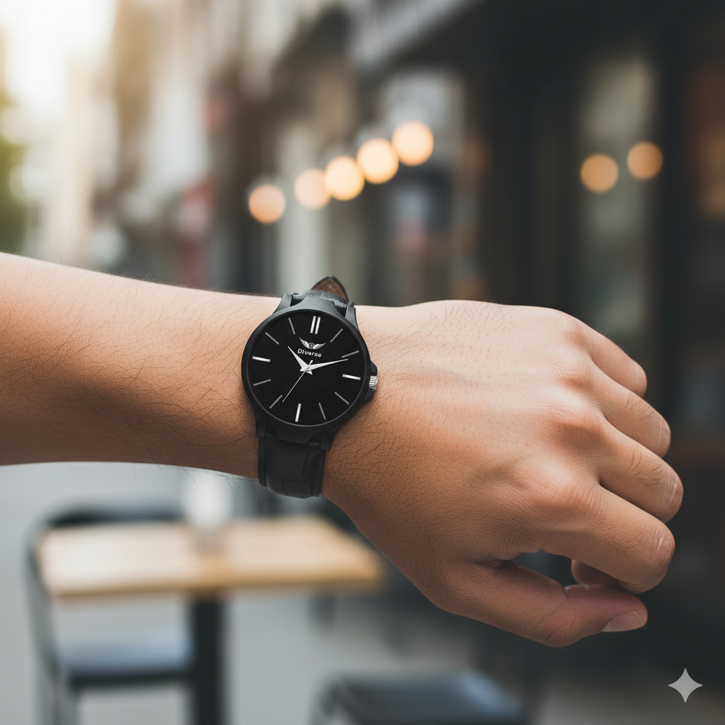 Men's Analog Leather Watch