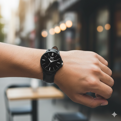 Men's Analog Leather Watch